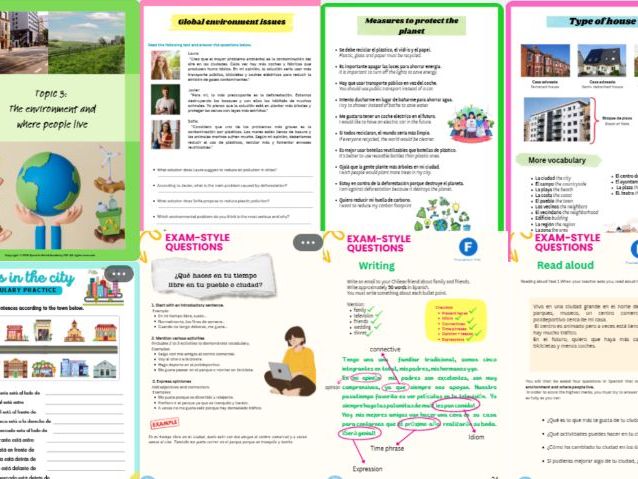 AQA GCSE Spanish – New Specification, Theme 3, The environment and where people live