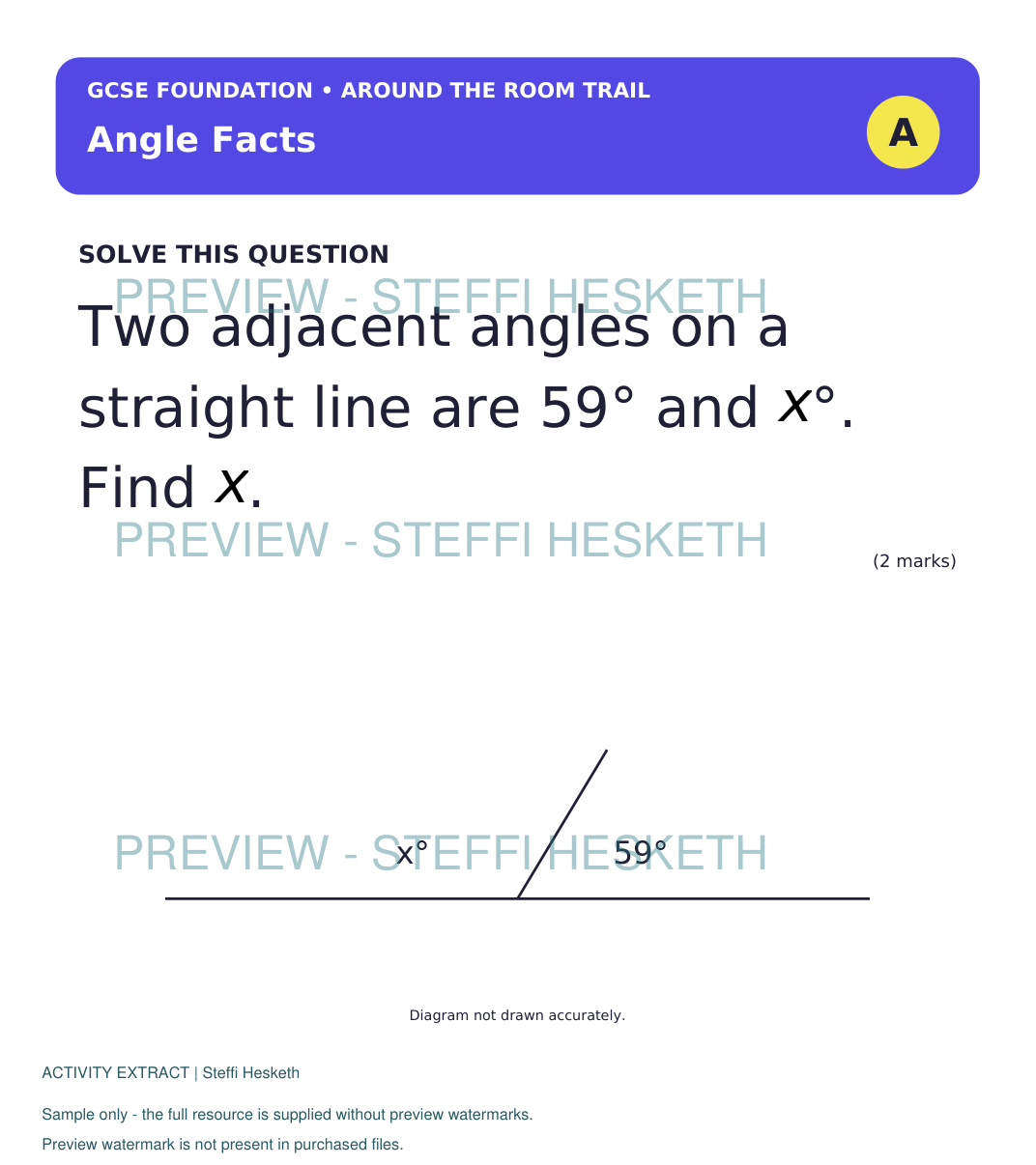 GCSE Foundation Maths Angle Facts | Around the Room Trail | Teaching ...