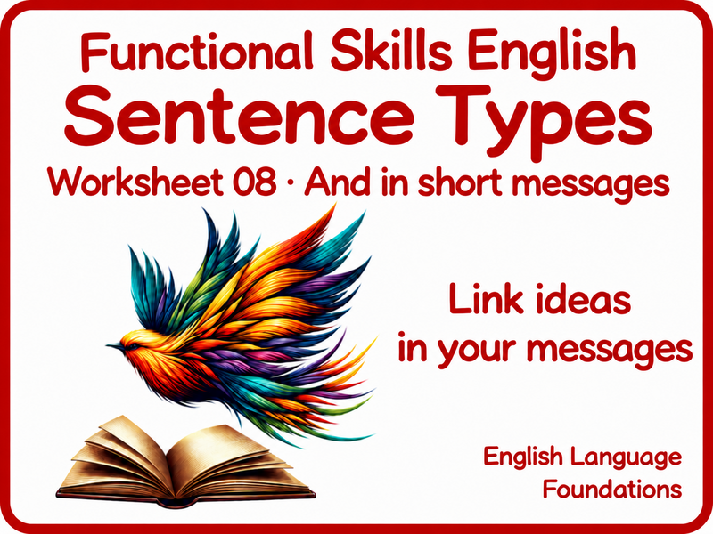 Writing Messages with And | Functional Skills English Worksheet Pack