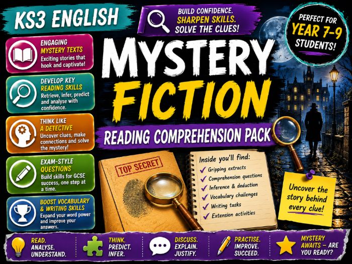 KS3 English - Mystery Fiction - Reading Comprehension Pack