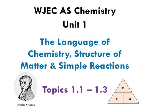 WJEC AS Chemistry Unit 1 (1.1-1.3)