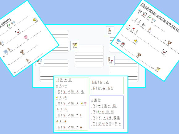 5 Senses SEND  Setting Description Writing Template with Sentence Stems and Checklist