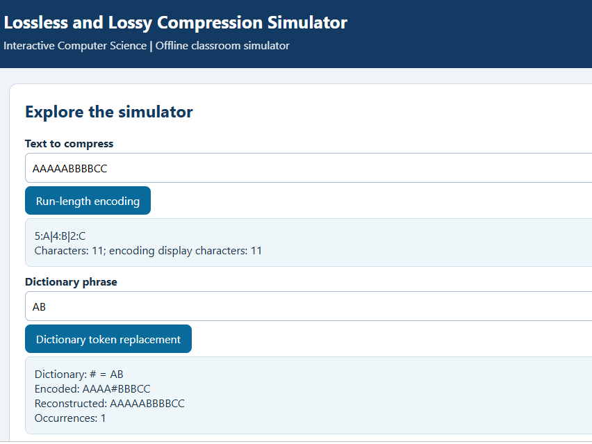 # OCR A Level Computer Science H446 – Lossy & Lossless Compression Interactive Simulator + Worksheet