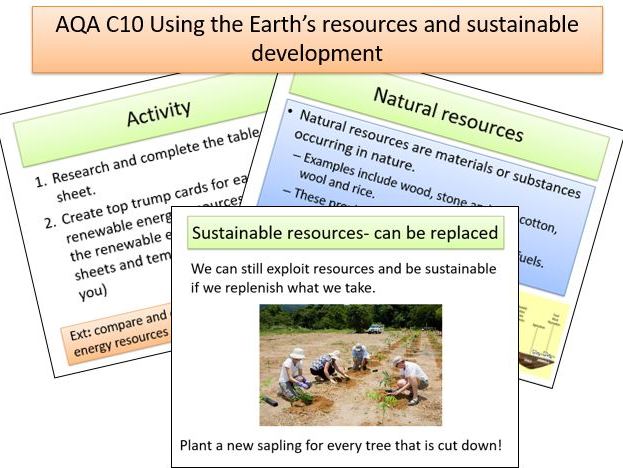 AQA C10 Using the Earth’s resources and sustainable development