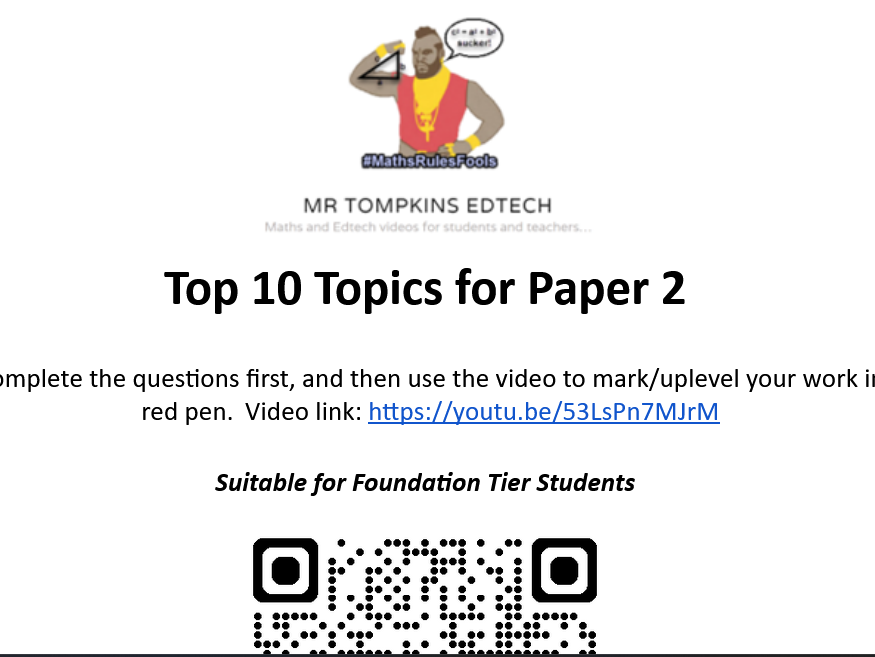 GCSE Maths 2026 - Top 10 Topics for Paper 2 - AQA Foundation