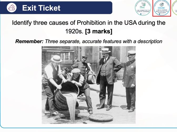 AQA iGCSE USA - Prohibition 1920s