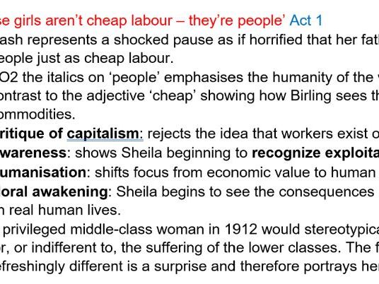 An Inspector Calls Quotation Analysis & Context notes