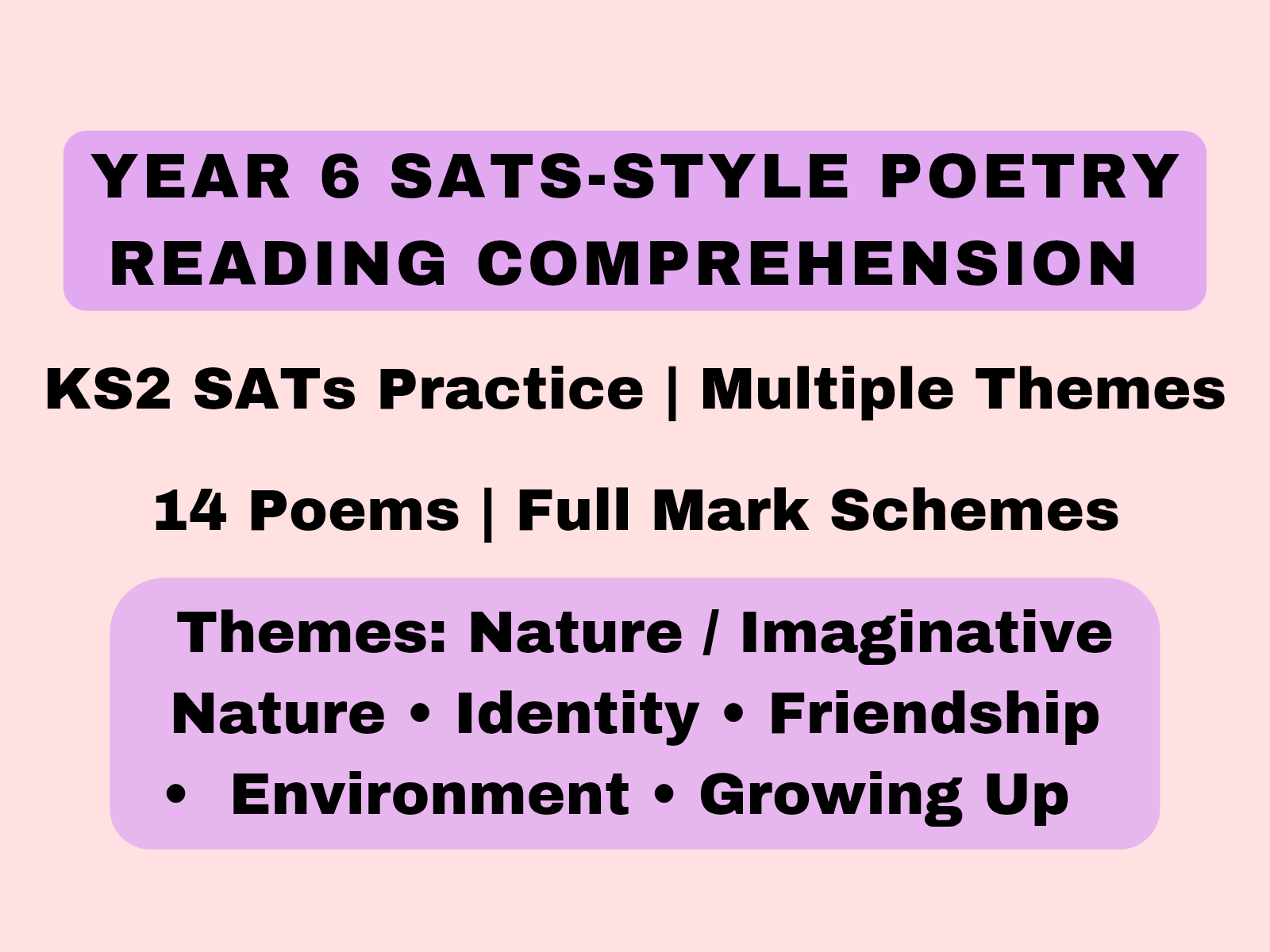 Year 6 SATs Poetry Reading Comprehension Bundle | 14 Poems + Questions + Mark Schemes | KS2