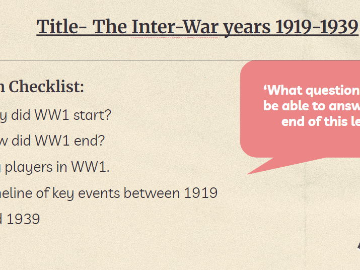 GCSE Treaty of Versailles Lessons