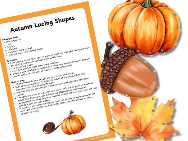 Autumn Lacing Templates - Fine Motor