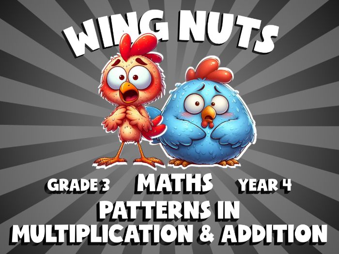 Patterns in Multiplication & Addition WING NUTS Maths Game | No-Prep Year 4 Review Activity