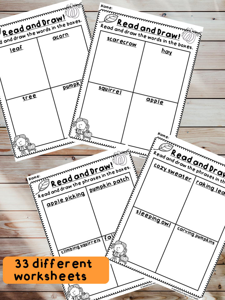Reading Comprehension Autumn KS1 Year 1 Year 2 Read & Draw Activity