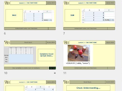 KS3 Excel – Lesson 3- Fun Into Functions! Introduction to SUM, AVERAGE, MIN & MAX
