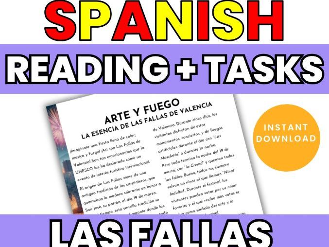 Spanish Las Fallas Culture Reading & Festival Tasks