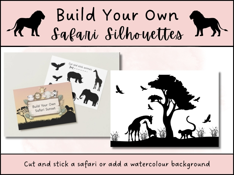 Safari Animal Craft Cut & Stick EYFS KS1