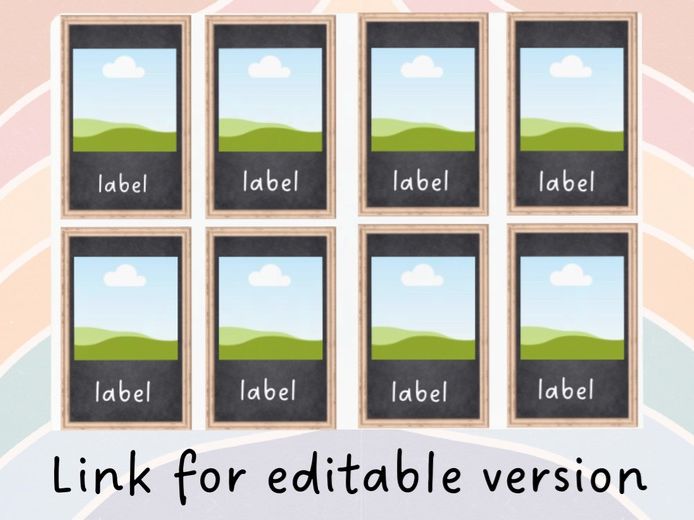 Display - Chalkboard Resource Labels 8 Per Page, Editable