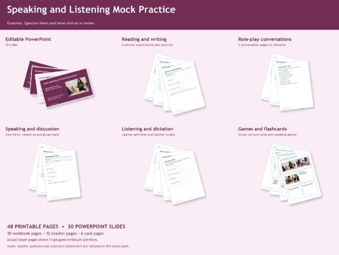 ESOL EAL Speaking Mock And Tense Review