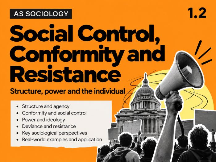 Cambridge AS Sociology 9699 | 1.2 Social Control, Conformity & Resistance | Complete Teaching Bundle