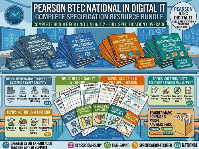 Pearson BTEC Tech Award in Digital IT Complete Specification Resource Pack Bundle | All Components