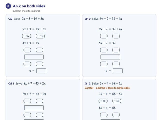Solving Equations - Scaffolded Worksheets for LPA (PLEASE LEAVE REVIEWS)