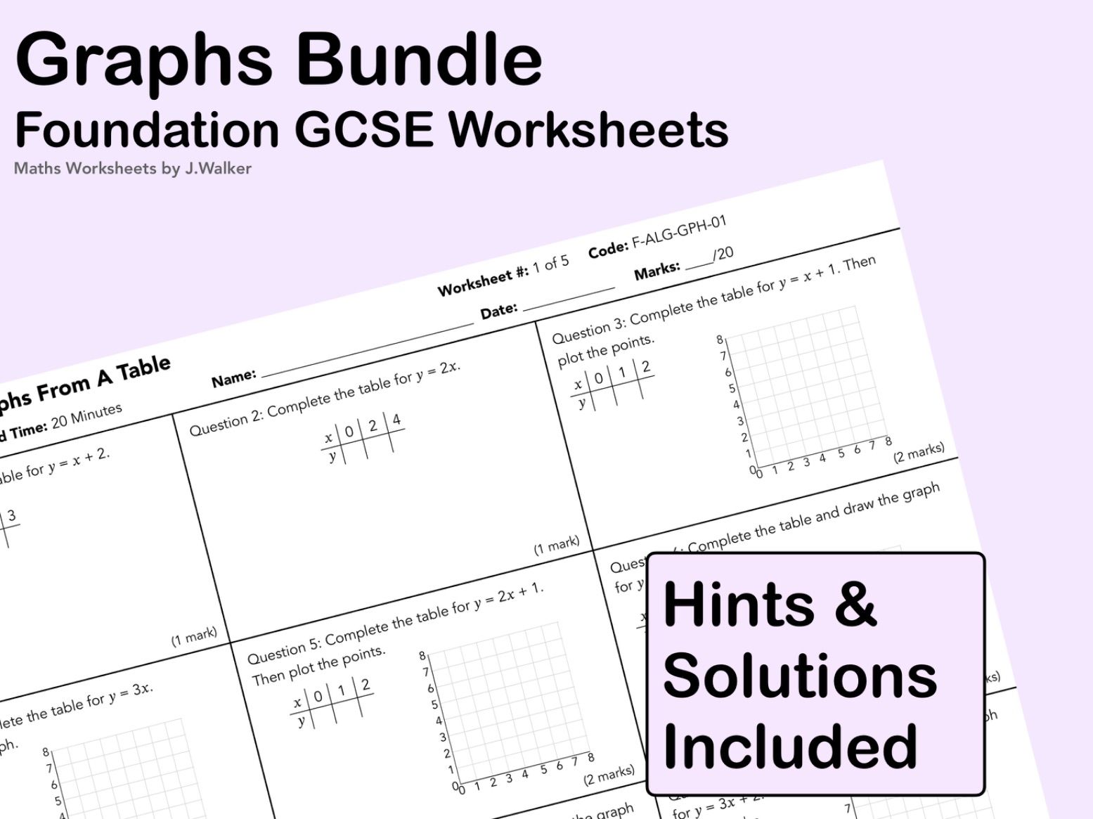 GCSE Maths: Graphs Bundle - Foundation Tier