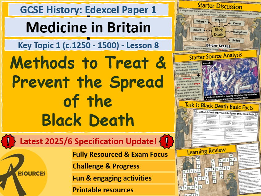 Black Death - GCSE History Edexcel - Medicine in Britain - Lesson 8