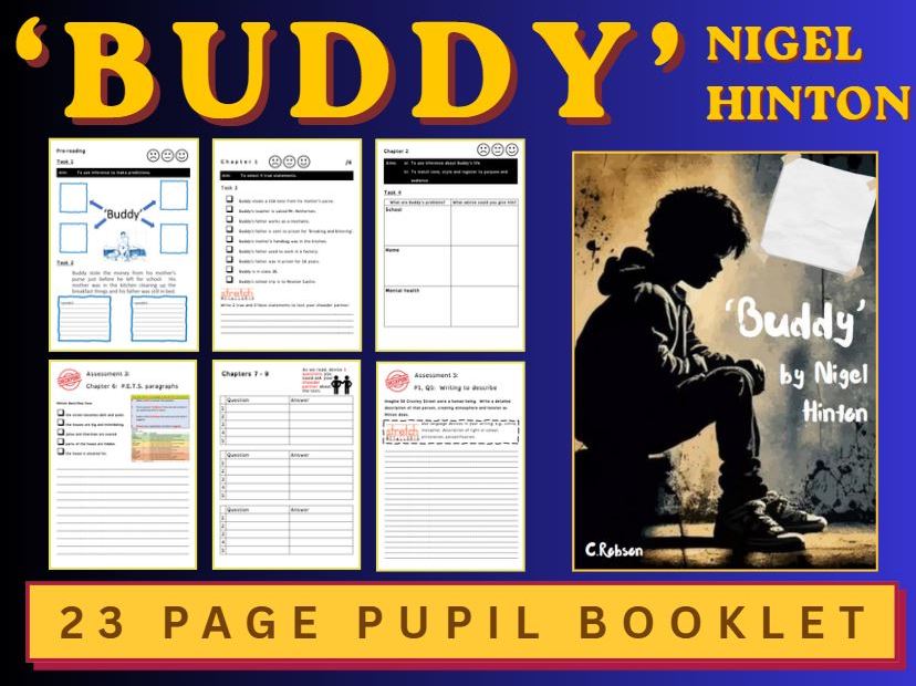 Buddy | Nigel Hinton | Pupil Booklet | KS2 KS3 English | Reading | Literature | SEND
