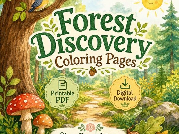 Forest Discovery Coloring Pages | Forest Discovery Coloring Pages | Printable PDF | Digital