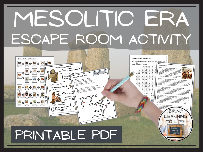 Mesolithic Era Escape Room Activity