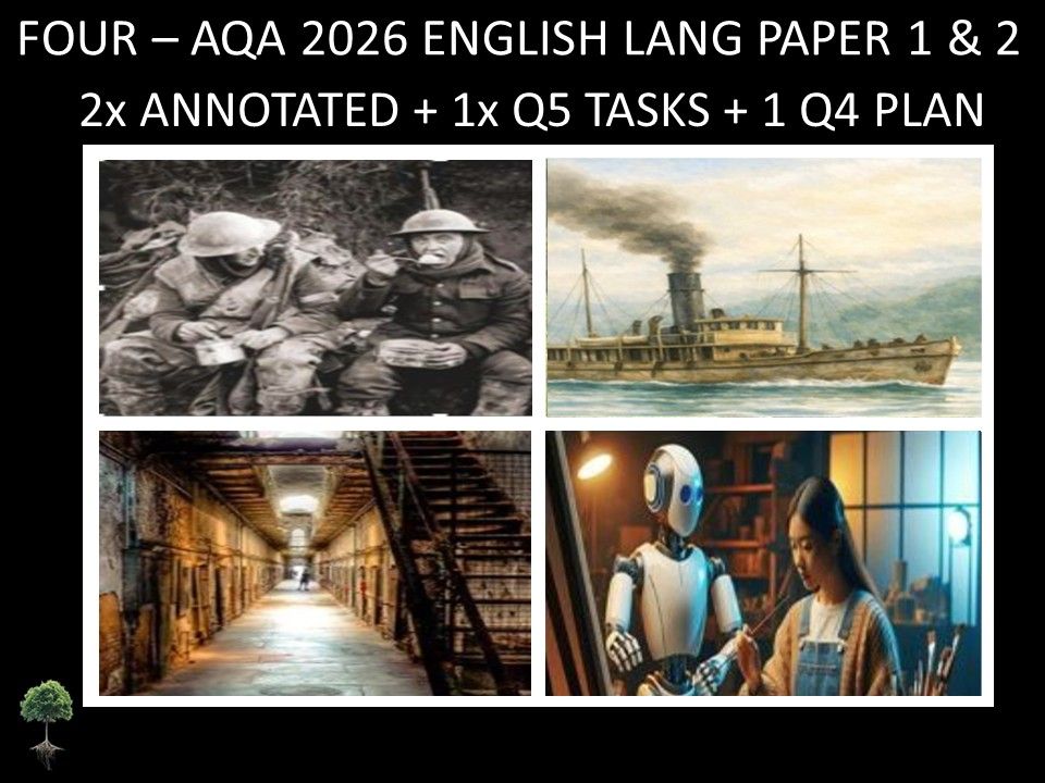 FOUR - AQA PAPER 1 & 2 | 2026 FULL MOCKS | ANNOTATED | Q5 TASKS | Q4 PLAN