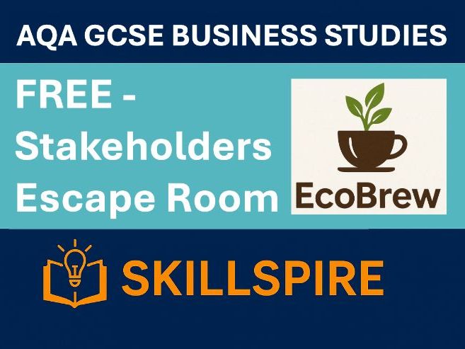 FREE – GCSE Business Stakeholders Escape Room Challenge | KS4 | Printable & Digital Versions