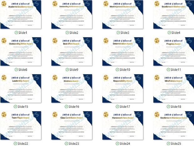 Editable Classroom Awards Bundle – 35 Academic, Character, Sports Certificates (PPT & PDF)