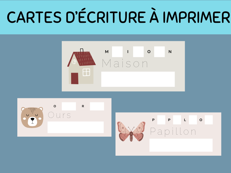 Printable Tracing Cards - French Vocabulary & Handwriting Practice