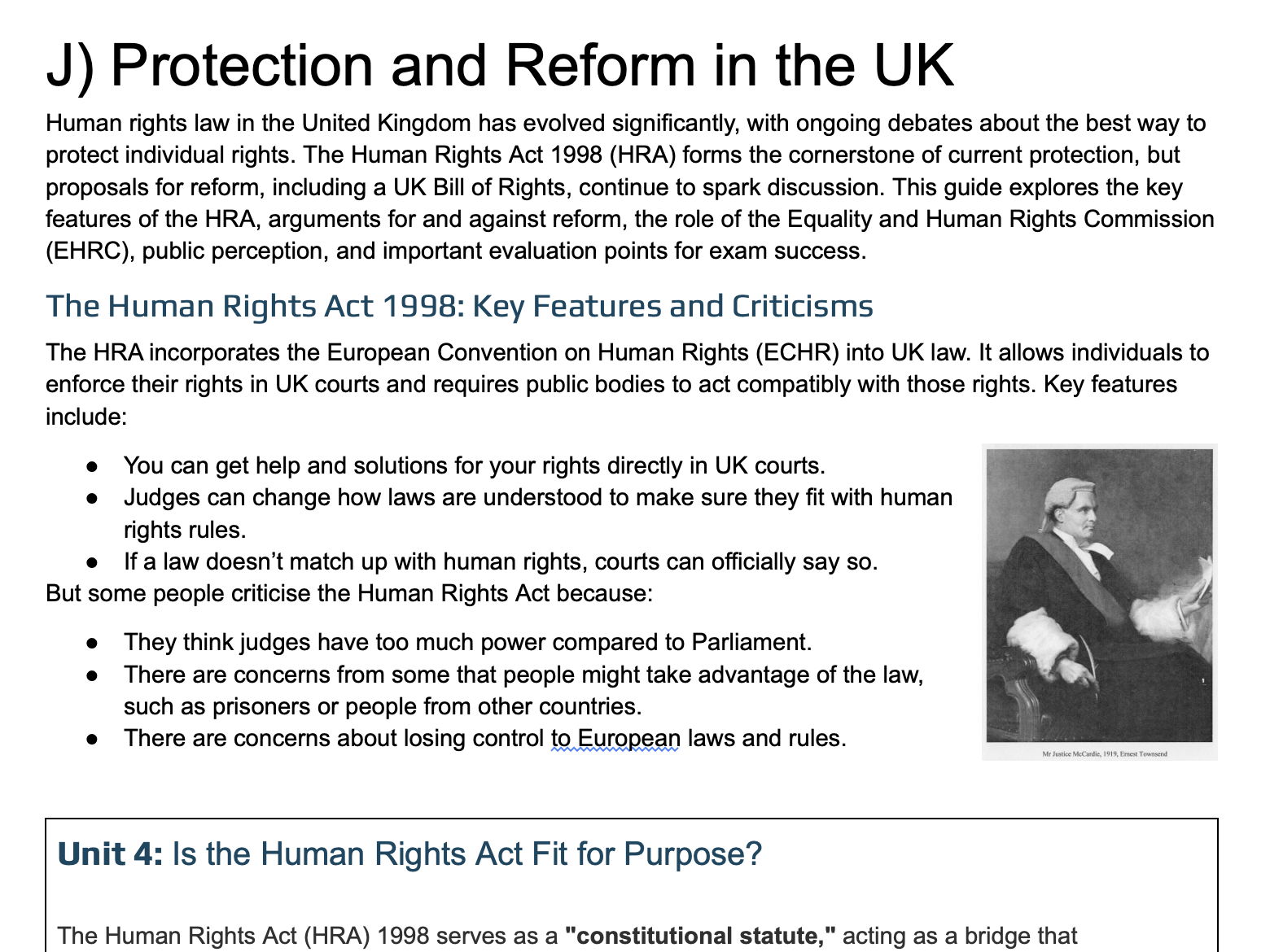 A-Level Law: Human Rights Law - Full set of teaching notes (WJEC/OCR/AQA)