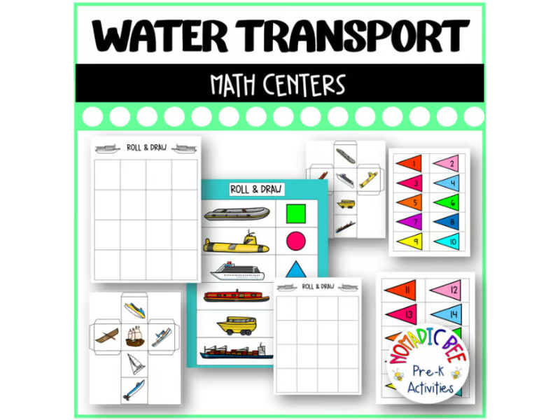 Water Transportation Themed Math Centers