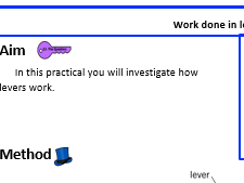 KS3 Work done in levers Write-Up