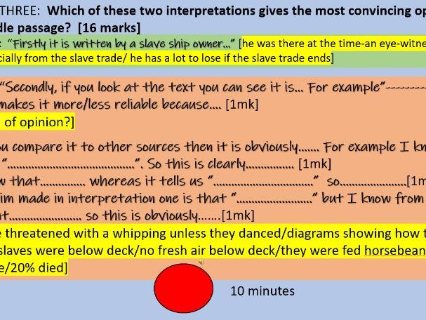 Transatlantic slave trade GCSE style assessment