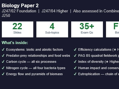 OCR Gateway Biology B4: Community Level Systems - Complete Revision Pack |F&H