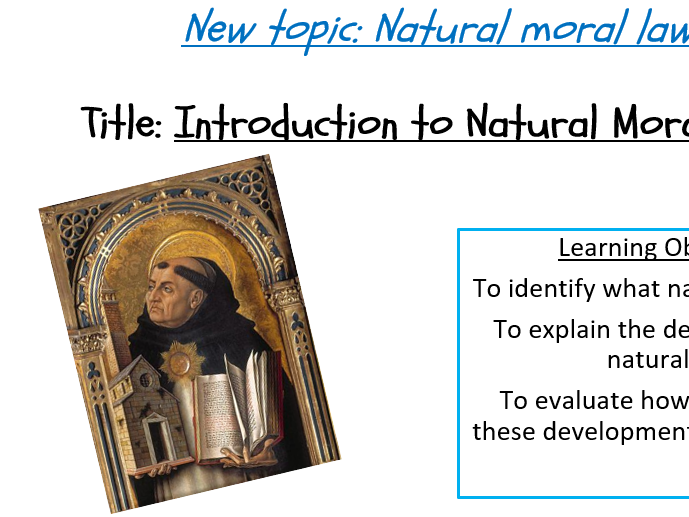 Natural moral law - full topic