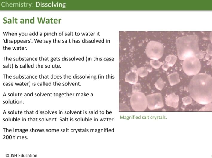 KS3 Chemistry: Dissolving