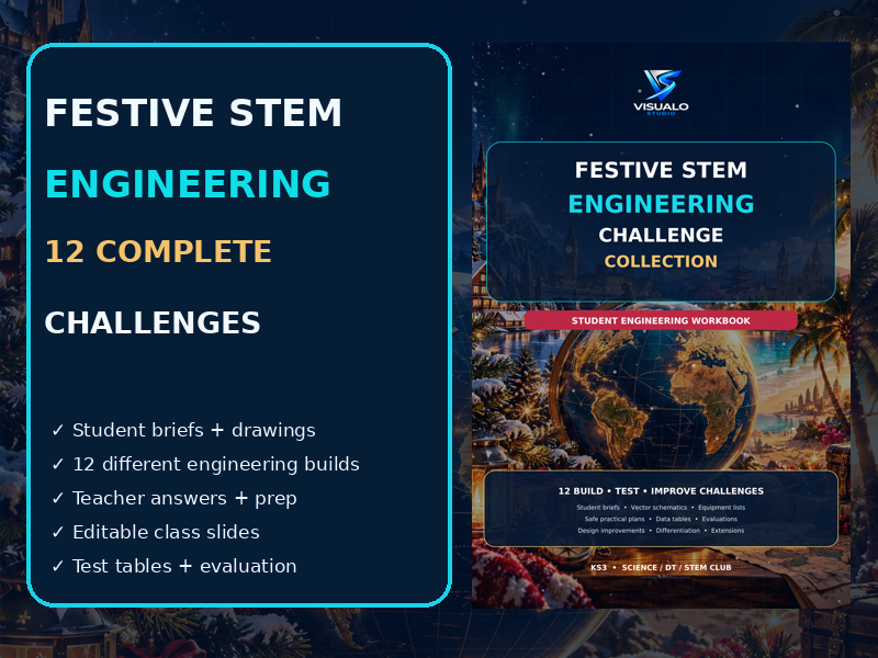 Festive STEM Engineering Challenge Collection — 12 Complete Builds (KS3–KS4)