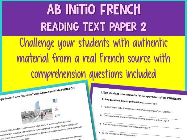 IB French Ab Initio Organisation sociale | Reading Text | Questions | Exam Prep