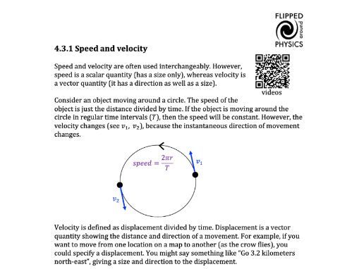 Speed and velocity