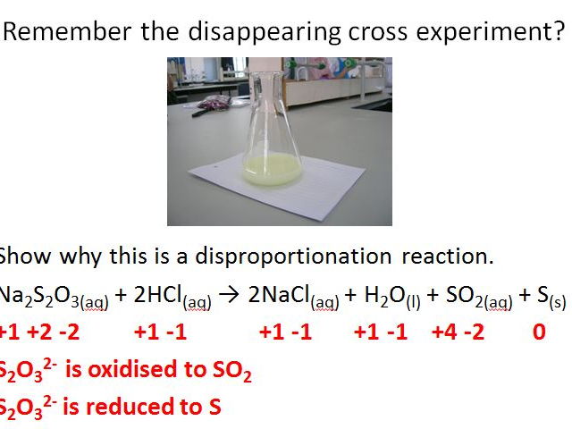 Redox and dispropotionation | Teaching Resources