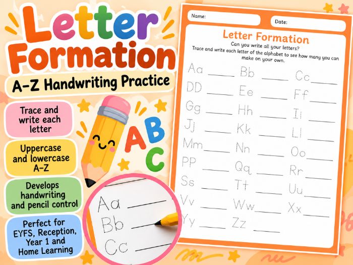 Letter Formation A–Z Worksheet
