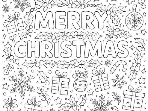 Christmas Winter Holidays Mindful Colouring