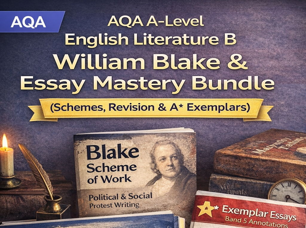 AQA A-Level English Literature B: William Blake & Essay Mastery Bundle (Schemes, Revision & A Exemplars)