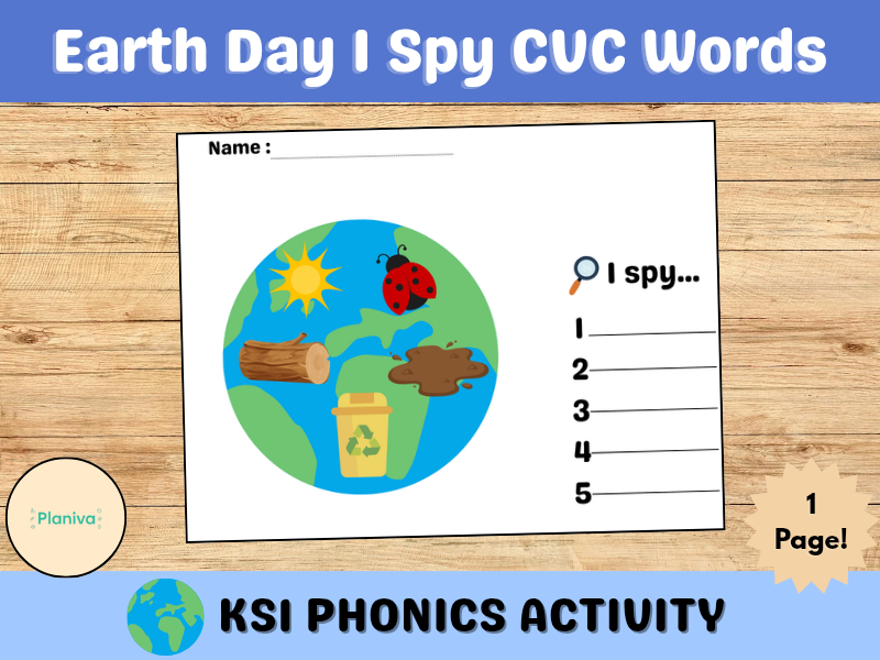 Earth Day I Spy CVC Words | KS1 Phonics Activity