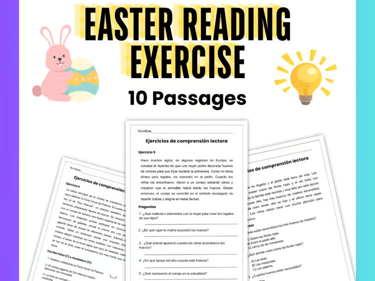 Easter Reading Passage in Spanish | Practica de Lectura Y Escritura Pascua