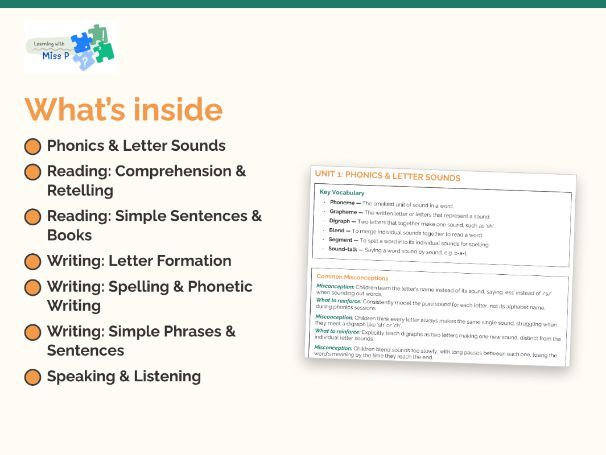 EYFS English Vocab and Misconceptions Guide